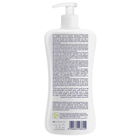 Chicco Baby Detergente Corpo Delicato Natural Sensation | Shampoo E Bagnoschiuma