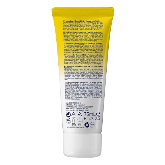 Chicco Baby Moments Sun - Crema Solare Mineral 75Ml | Protezione Estate