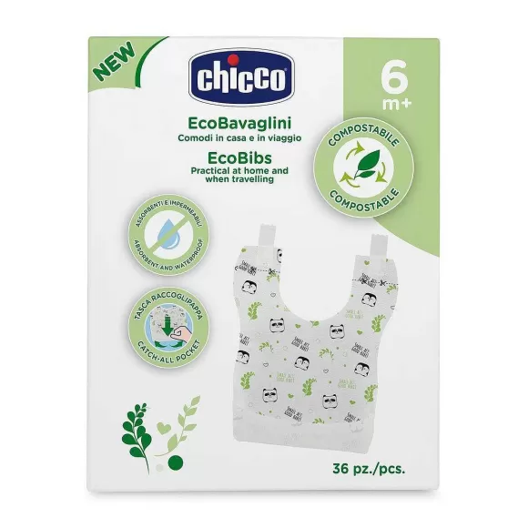 Chicco Bavaglini Monouso Compostabili 36Pz | Bavaglini