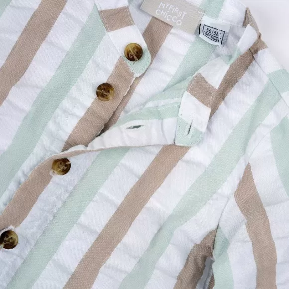 Chicco Camicia Di Cotone Con Fantasia A Righe | Camicie