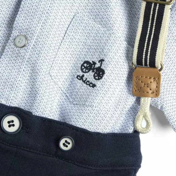 Chicco Completo Camicia E Pantaloni Corti Con Bretelle | Completi