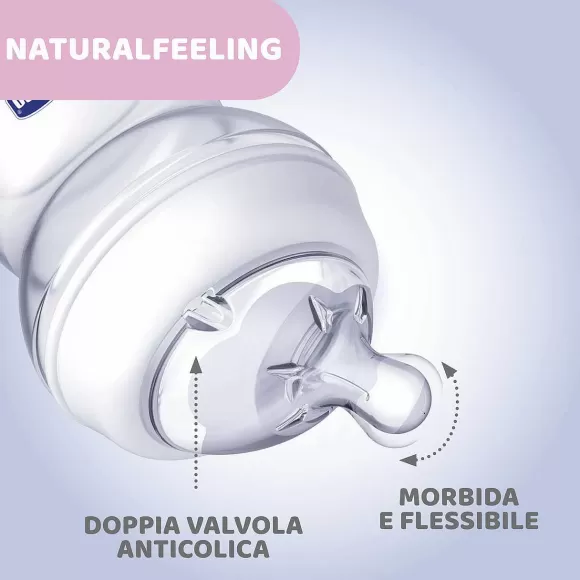 Chicco Naturalfeeling Biberon 2M+ 250Ml Flusso Medio | Biberon