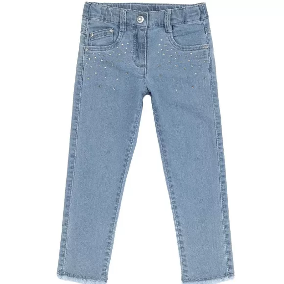 Chicco Pantaloni Lunghi In Denim Con Strass | Jeans