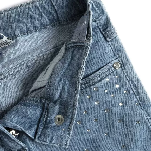 Chicco Pantaloni Lunghi In Denim Con Strass | Jeans