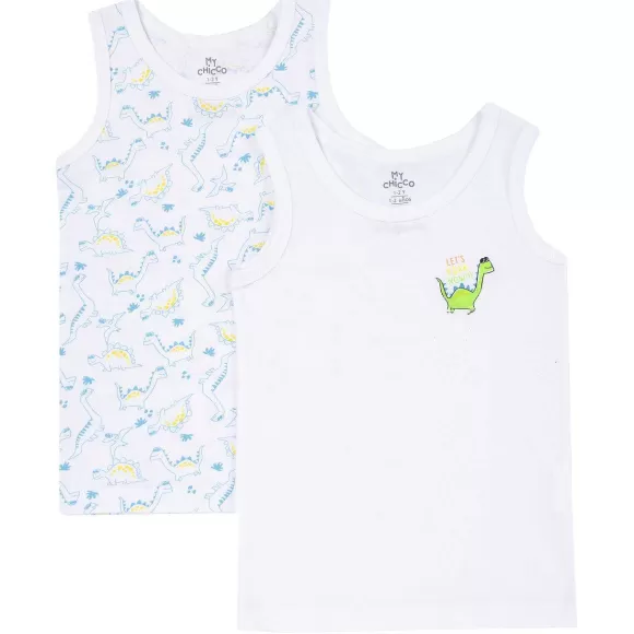 Chicco Set Canottiere Intime Stampa Dinosauri | Intimo