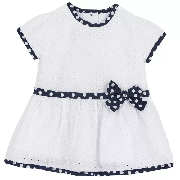 Chicco Vestito Con Fantasia A Pois E Fiocco Applicato | Vestiti